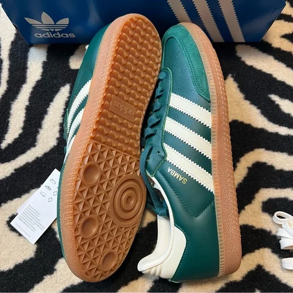 NWT Adidas Samba OG W Collegiate Green Cream White Sneakers Size Women’s 8 - Picture 13 of 16